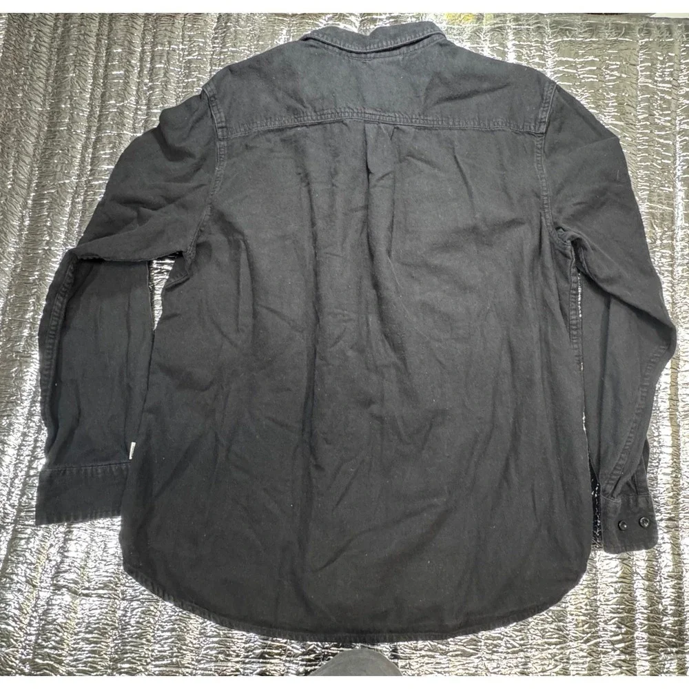 The North Face Mens Black Long Sleeve Flannel Button Down Shirt Large L